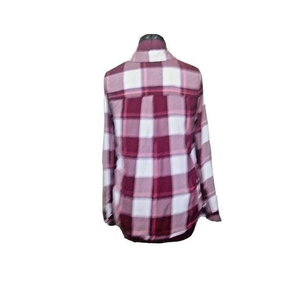 SO Womens Perfect Shirt Size Medium Multicolor Pockets Plaid Button Front - Picture 2 of 7